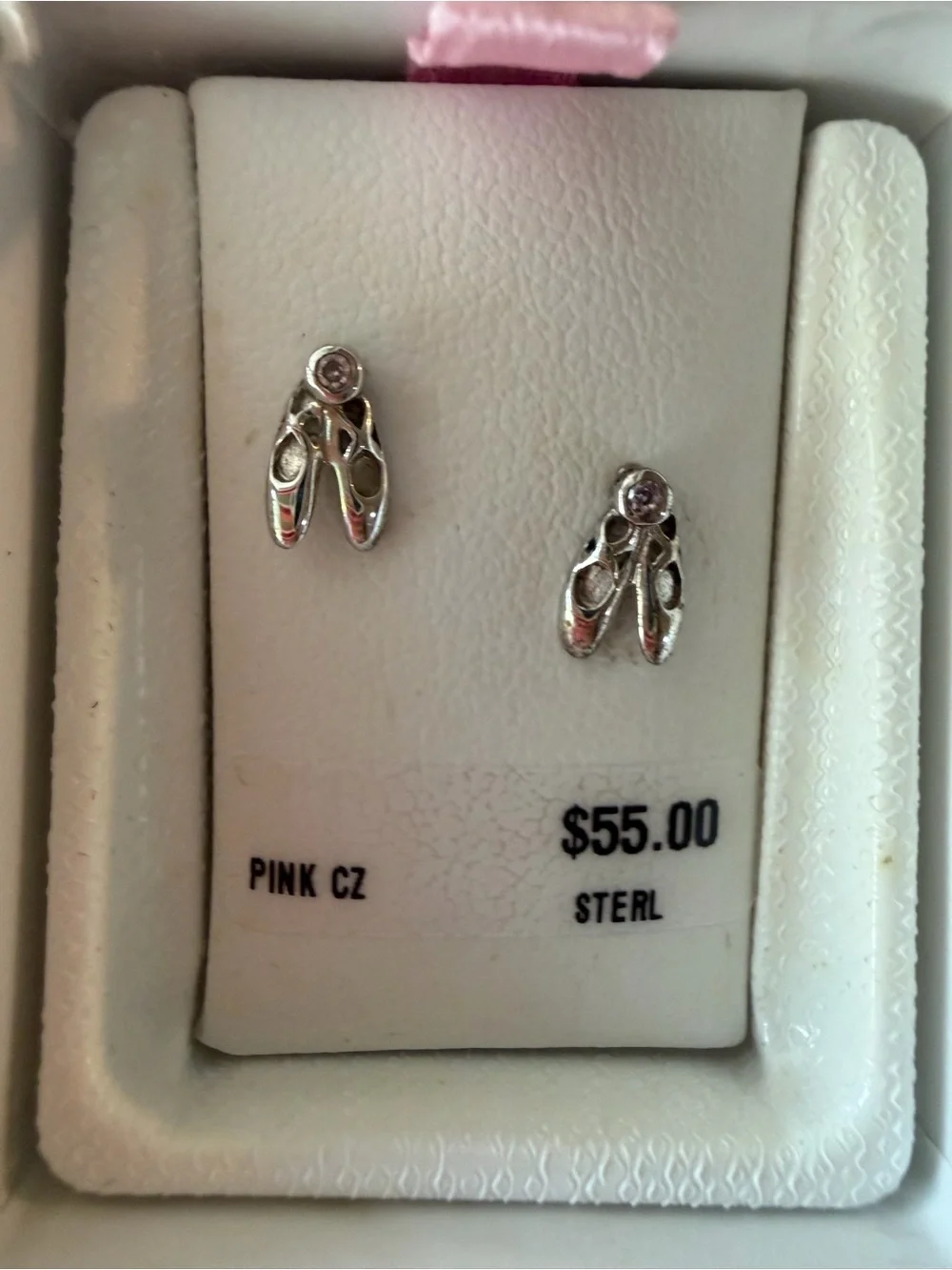Kids sterling silver ballet earrings